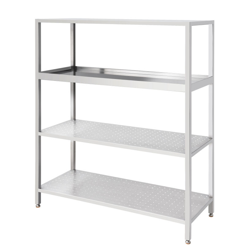 Stainless steel solid rack (with 3 perforated panels) - TFK1204