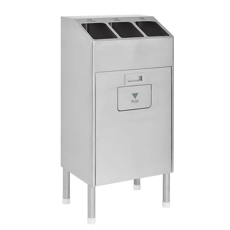 Stainless steel sorting cabinet with recycling box - TFK3201