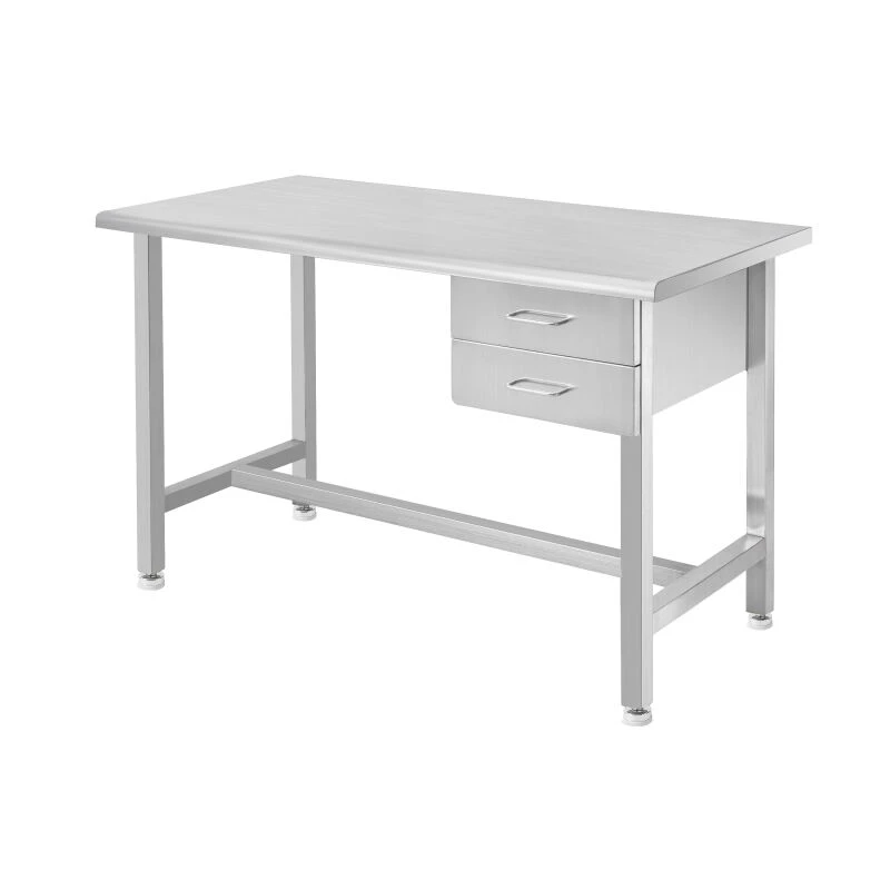 Stainless steel work table with H-brace and drawers - TFK0902